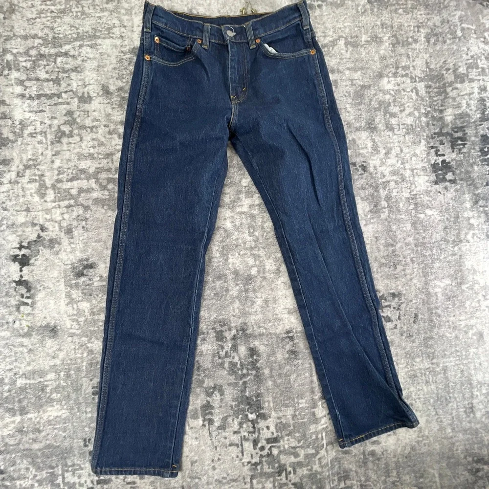 Levi Western Fit Mens 30x32 Straight Leg Blue Denim Jeans Strong Cotton Workwear
